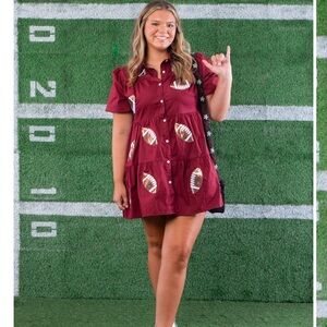 XL Maroon/Burgundy Game Day Boutique Dress Brand New!
